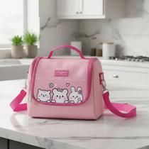 Lancheira Bolsa Térmica Necessaire Alça Ombro Infantil Criança Menino Menina Marmita Amiguinhos -