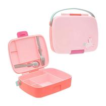 Lancheira Buba Bentô Box Magic Com Divisórias Dois Talheres Inox Tampa Antivazamento Infantil Lancheira Buba Bentô Box Magic Com Divisórias Dois Talheres Inox Tampa Antivazamento Infantil