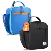 Lancheira CactOur Kids Isolated Bag, 2 pacotes, azul e preta