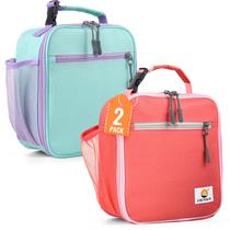 Lancheira CactOur Kids Isolated Bag, 2 pacotes, verde claro e rosa