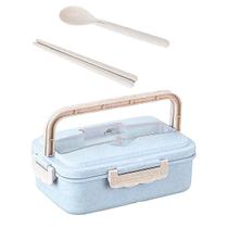 Lancheira Caixas de recipiente de armazenamento de alimentos divididas de plástico reutilizáveis de 3 compartimentos Lancheira Caixas de recipiente de armazenamento de alimentos divididas de plástico reutilizáveis de 3 compartimentos