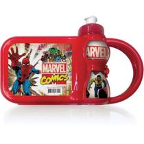 Lancheira Com Garrafa Marvel Comics Kit Lanche Plasduran