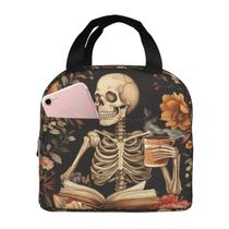 Lancheira DADABULIU Flower Skull Book isolada e reutilizável
