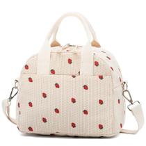 Lancheira de veludo isolado LOVELYWIND 27x19x20 cm bege