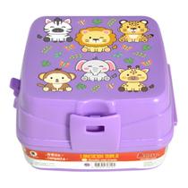 Lancheira Dupla Com 4 Divisórias Com Travas Infantil Roxa Lancheira Dupla Com 4 Divisórias Com Travas Infantil Roxa