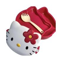 Lancheira Dupla Kawaii Hello Kitty, Bonita, Plástica, Segura Para Micro-ondas, Lancheira Para Lancheira Dupla Kawaii Hello Kitty, Bonita, Plástica, Segura Para Micro-ondas, Lancheira Para