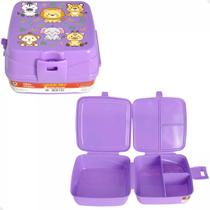 Lancheira Dupla Marmita Infantil Lanche Escolar 4 Divisórias e Reforçada