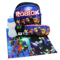 Lancheira e Estojo Jogo Roblox Infantil Escolar