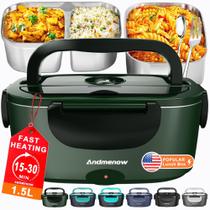 Lancheira elétrica Andmenow 1.5L Portátil Aquecedor de Alimentos Verde Lancheira elétrica Andmenow 1.5L Portátil Aquecedor de Alimentos Verde