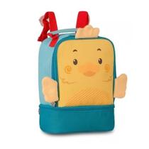 Lancheira Escolar Infantil Menino Azul Com Amarelo Bichinhos 3D Patinho - Clio