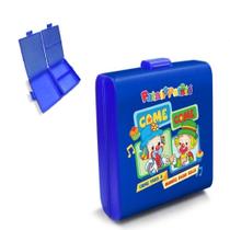 Lancheira escolar infantil patati patata marmita 3 divisorias pote duplo passeio com trava azul Lancheira escolar infantil patati patata marmita 3 divisorias pote duplo passeio com trava azul