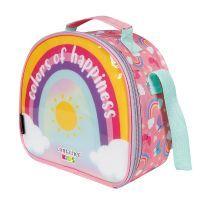 Lancheira Escolar Soft Arco-Iris Rosa Dermiwil