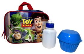 Lancheira Escolar Térmica Infantil Boneco Cowboy Woody Astronauta Buzz Lightyear E Dinossauro Rex Toy Story Disney Luxcel