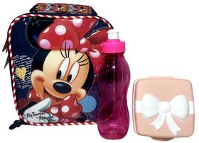 Lancheira Escolar Térmica Infantil Personagem Menina Minnie Mouse Vermelho E Azul Disney Xeryus
