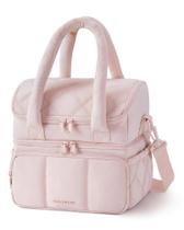 Lancheira feminina BAGSMART com dois andares isolada rosa Lancheira feminina BAGSMART com dois andares isolada rosa