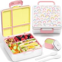 Lancheira Fimibuke Bento para crianças 41 onças 4 compartimentos+3 anos