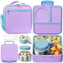 Lancheira Fimibuke Kids Bento com garrafa térmica 250mL, bolsa e utensílios Lancheira Fimibuke Kids Bento com garrafa térmica 250mL, bolsa e utensílios