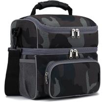 Lancheira FlowFly, refrigerador de camada dupla, isolado, preto, camo