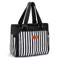 Lancheira HSHRICH Large 12L isolada para mulheres com listras pretas Lancheira HSHRICH Large 12L isolada para mulheres com listras pretas
