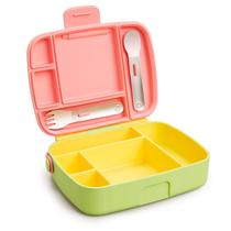 Lancheira infantil Bento Box Munchkin, amarela 100% prova de vazamento e com talheres inclusos