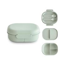 Lancheira infantil Bento mushie, divisória removível de 3 compartimentos Lancheira infantil Bento mushie, divisória removível de 3 compartimentos
