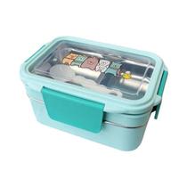 Lancheira Infantil De Aço Inoxidável Com Camada Dupla E Desenho Animado, Portátil Para Escola,