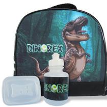 Lancheira Infantil Escolar Térmica + squeeze e pote Dino-Rex - Vou Leve
