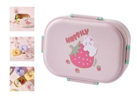 Lancheira Infantil Marmita 1 Litro Praticidade Tampa Segura Com Garfo Colher Versatilidade Livre de BPA