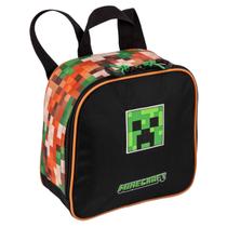 Lancheira Infantil Minecraft Outdoors Oficial Creeper Sestini Preta