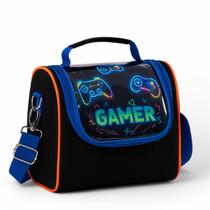 Lancheira Infantil Térmica Bolsa Escolar Transversal Grande Menino Masculina Reforçada Escola Gamer Cristal Lancheira Infantil Térmica Bolsa Escolar Transversal Grande Menino Masculina Reforçada Escola Gamer Cristal