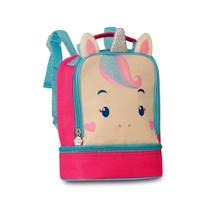 Lancheira Infantil Térmica Pets Unicórnio Rosa 9" Clio Style