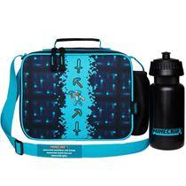 Lancheira isolada Minecraft Creeper Design para crianças azul Lancheira isolada Minecraft Creeper Design para crianças azul