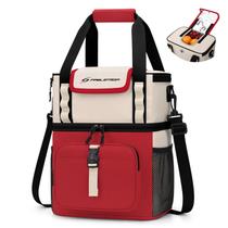Lancheira Maelstrom para mulheres, lancheira masculina isolada de 20 litros, bolsa térmica de dois andares à prova de vazamentos, lancheira macia com tampa giratória de acesso rápido para trabalho, praia, viagens e acampamento (vermelho-bege) Lancheira Maelstrom para mulheres, lancheira masculina isolada de 20 litros, bolsa térmica de dois andares à prova de vazamentos, lancheira macia com tampa giratória de acesso rápido para trabalho, praia, viagens e acampamento (vermelho-bege)
