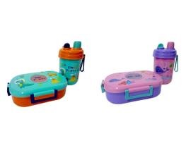 Lancheira Marmita Infantil de Bichinhos Com Talher e Garrafa de 600ml Para Crianças