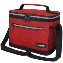 Lancheira opux, refrigerador isolado 25x18x20cm, vermelho à prova de vazamentos