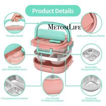 Lancheira para crianças Crianças Bento Box Comida Segura Aço Inoxidável & BPA Compartimentação Design Portátil Lancheiras Lancheira para crianças Crianças Bento Box Comida Segura Aço Inoxidável & BPA Compartimentação Design Portátil Lancheiras