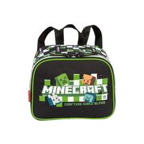 Lancheira Pequena Minecraft Sestini Preta Verde