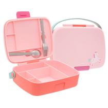 Lancheira Porta Alimentos Infantil Bento Box Magic 5 Divisórias e Talheres Aço Inox BUBA
