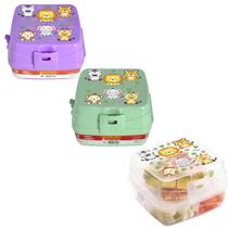 Lancheira Quadrada Almoço e Lanche Crianças Dupla Crianças zafari