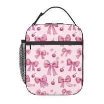 Lancheira SUPLUCHOM Pink Bow Pattern Cherry Insulated Oxford Lancheira SUPLUCHOM Pink Bow Pattern Cherry Insulated Oxford