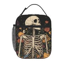 Lancheira SUPLUCHOM Skeleton Flower Skull Vintage Isolated