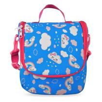 Lancheira Térmica Chuva de Amor Azul Frasqueira Feminina - Vou Leve