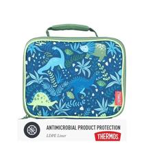 Lancheira termica com alça infantil dinossauro azul - thermos