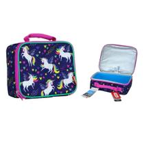 Lancheira termica com alça infantil unicornio alado - thermos