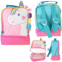 Lancheira Termica Escolar Com Alça Infantil de Menina Para Criança Lanchar Unicórnio Rosa Lancheira Termica Escolar Com Alça Infantil de Menina Para Criança Lanchar Unicórnio Rosa