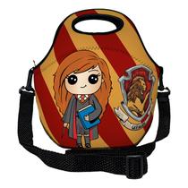 Lancheira Térmica Escolar em Neoprene Infantil Reforçada com alça ISOPRENE Menina Bruxa