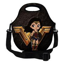 Lancheira Térmica Escolar em Neoprene Infantil Reforçada com alça ISOPRENE Menina Maravilha