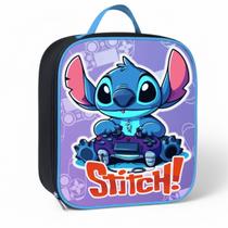 Lancheira Térmica Escolar Infantil Stitch Menino Criança Masculino Bolsa Alça Costas