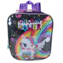 Lancheira Térmica Infantil Unicórnio Power Arco Íris Merendeira