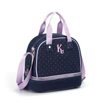 Lancheira Térmica Kika Juvenil Jeans C/pedrinhas 2 Divisória